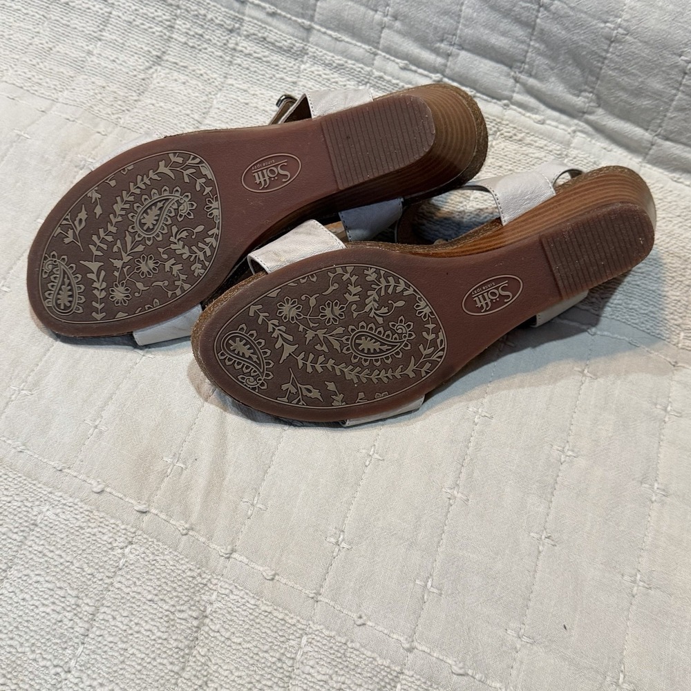 Sofft Women's Verdi Stone Colored Wedge Sandals Shoes Size 7.5M Summer - Picture 3 of 5